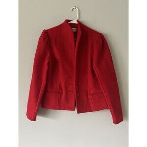 Vintage Jack Winter Wool Blend Red Blazer Jacket Size 10 Academia Career Wear